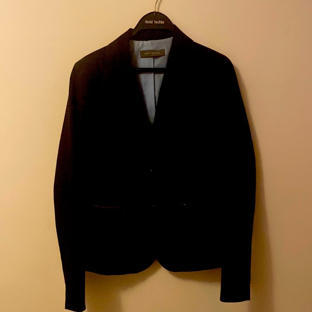 Black Suzy Shier Blazer with 2 buttons and Zipper pockets